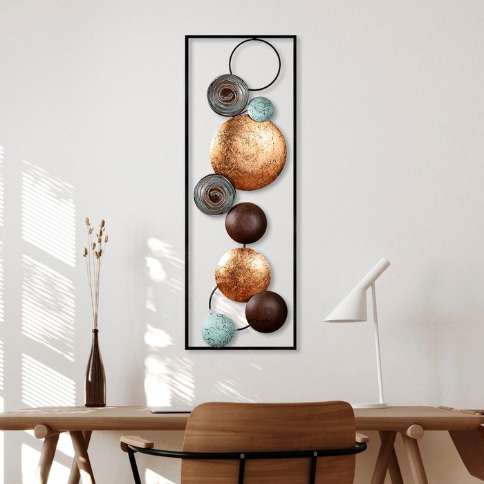 Wallity Textured - 7 Accesorio Decorativo de Pared de Metal Multicolor Wallity Textured - 7 Accesorio Decorativo de Pared de Metal Multicolor